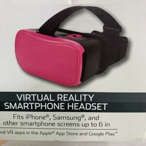 ONN Pink Virtual Reality Smartphone Headset Fits Phones w/Up to a 6" Screen